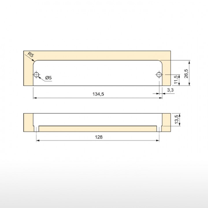 Handle MODENA - technical drawing