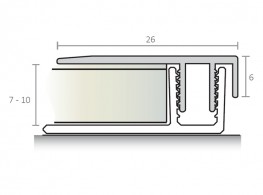 Profil de finition 26 mm - Série aluminium avec base en PVC