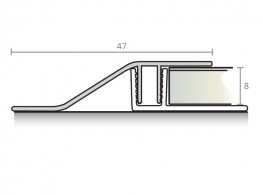 Perfil de rampa 47 mm - Série alumínio c/base PVC